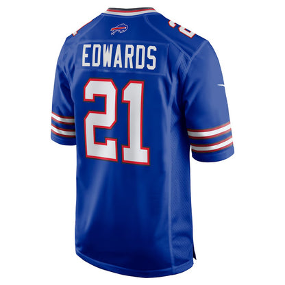B.Bills #21 Mike Edwards Royal MIKSHPS Game Jersey