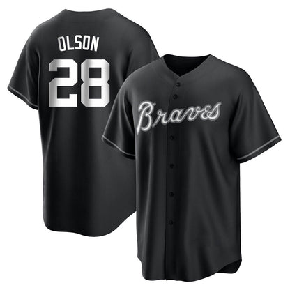 Atlanta Braves #28 Matt Olson Player Black MIKSHPS Home Game Stitched Jerseys