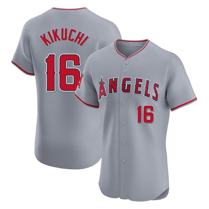 Los Angeles Angels #16 Yusei Kikuchi Player Gray MIKSHPS Home Limited Elite Stitched Jerseys