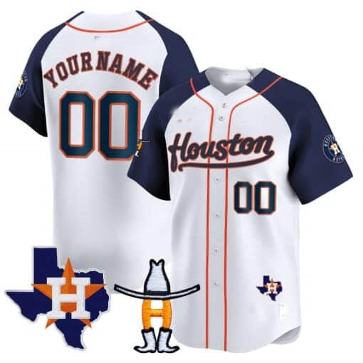 Custom Houston Astros Houston Rodeo Patch Vapor Premier Limited Jersey ¨C White 3 MIKSHPS