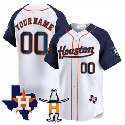 Custom Houston Astros Houston Rodeo Patch Vapor Premier Limited Jersey ¨C White 3 MIKSHPS