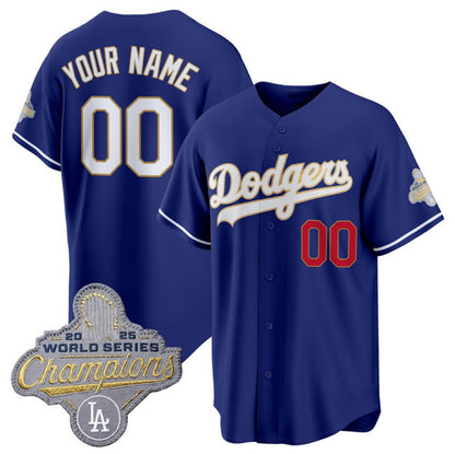 Custom Los Angeles Dodgers ACTIVE PLAYER Royal MIKSHPS 2026 Alternate Gold Collection Stadium Stitched Jersey