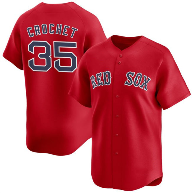 Boston Red Sox #35 Garrett Crochet Red MIKSHPS 2024 Alternate Limited Stitched Jersey