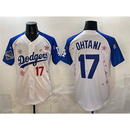 Los Angeles Dodgers #17 Shohei Ohtani White Royal MIKSHPS 2025 World Series Champions Patch Tokyo Series Limited Stitched Jersey