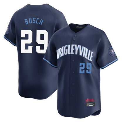 Chicago Cubs #29 Michael Busch Player Navy MIKSHPS City Connect Limited Home Stitched Jerseys