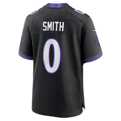 B.Ravens #0 Roquan Smith Black MIKSHPS Alternate Game Jersey