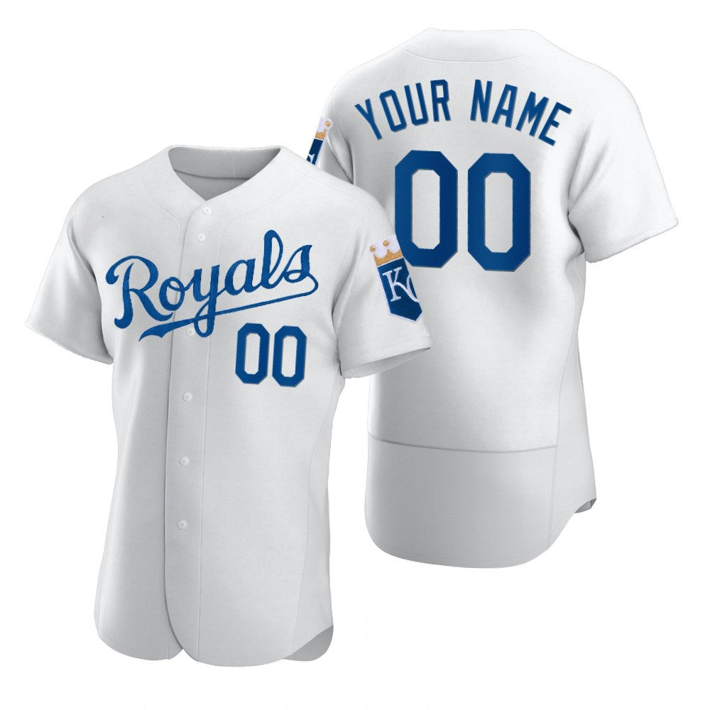 Custom Kansas City Royals White MIKSHPS 2020 Stitched Flex Base Jersey