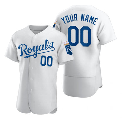 Custom Kansas City Royals White MIKSHPS 2020 Stitched Flex Base Jersey