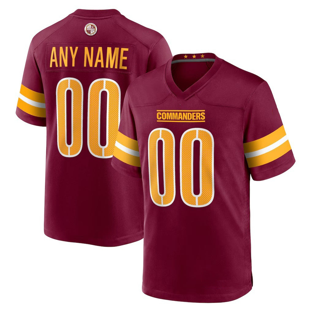 Custom W.Commanders Burgundy MIKSHPS Game Player Jersey