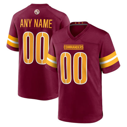 Custom W.Commanders Burgundy MIKSHPS Game Player Jersey