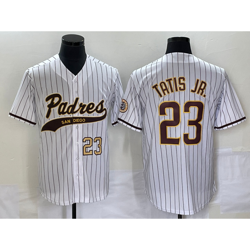 San Diego Padres #23 Fernando Tatis Jr Number White MIKSHPS NEW 2023 Cool Base Stitched Jersey