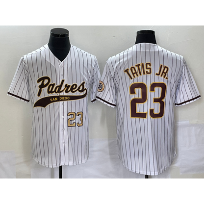 San Diego Padres #23 Fernando Tatis Jr Number White MIKSHPS NEW 2023 Cool Base Stitched Jersey