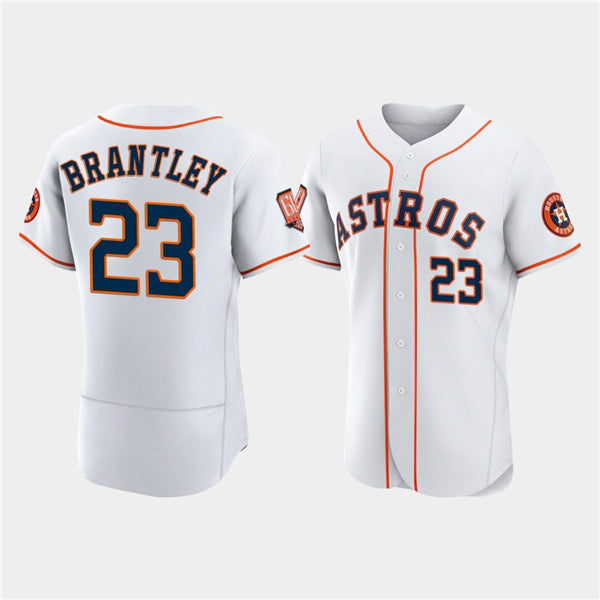 Houston Astros #23 Michael Brantley White MIKSHPS 60th Anniversary Flex Base Stitched Jersey