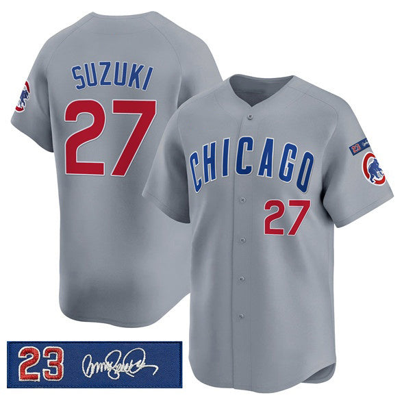 Chicago Cubs #27 Seiya Suzuki Gray MIKSHPS 'Ryne Sandberg Tribute' Vapor Limited V3 Stitched Jersey