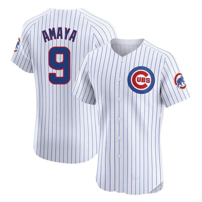 Chicago Cubs #9 Miguel Amaya Player White MIKSHPS Limited Elite Home Game Stitched Jerseys
