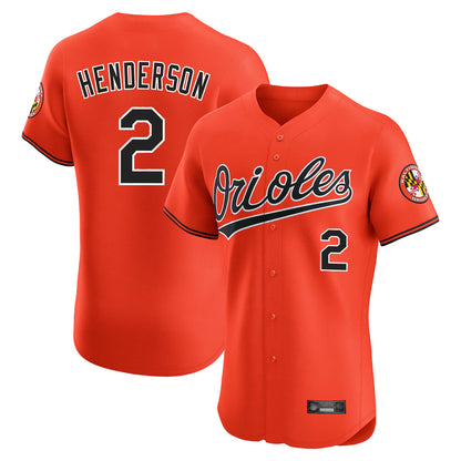 Baltimore Orioles #2 Gunnar Henderson Player Orange MIKSHPS Limited Elite Home Game Stitched Jerseys
