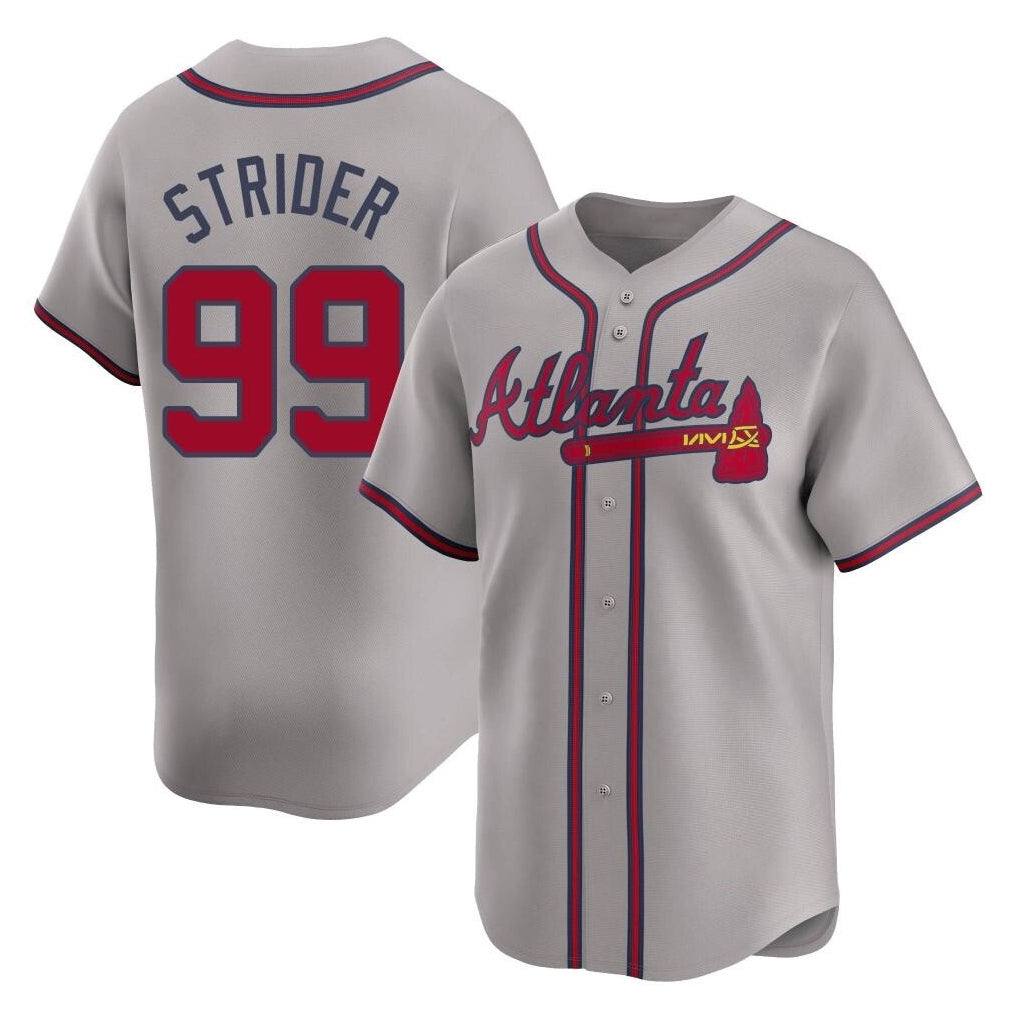 Atlanta Braves #99 Spencer Strider Player Gray MIKSHPS Limited Home Game Stitched Jerseys
