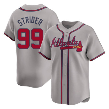 Atlanta Braves #99 Spencer Strider Player Gray MIKSHPS Limited Home Game Stitched Jerseys