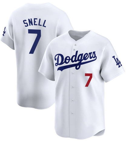 Los Angeles Dodgers #7 Blake Snell White MIKSHPS 2024 Home Limited Stitched Jersey