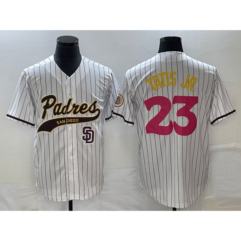 San Diego Padres #23 Fernando Tatis Jr White MIKSHPS NEW 2023 City Connect Cool Base Stitched Jersey