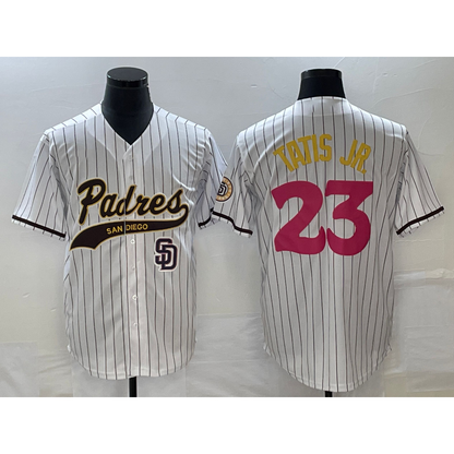 San Diego Padres #23 Fernando Tatis Jr White MIKSHPS NEW 2023 City Connect Cool Base Stitched Jersey