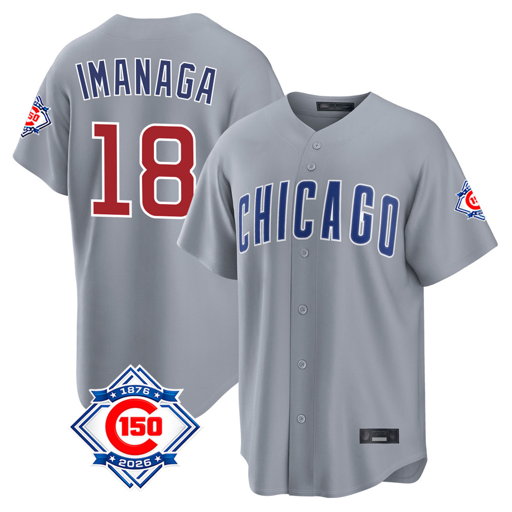 Chicago Cubs #18 Shota Imanaga Player Gray MIKSHPS 150th Anniversary Home Game Stitched Jerseys