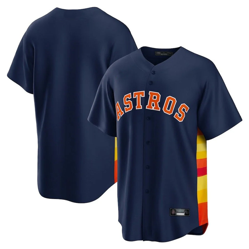 Houston Astros Blank Player Navy MIKSHPS Home Game Stitched Jerseys