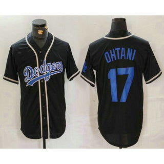 Los Angeles Dodgers #17 Shohei Ohtani Black MIKSHPS Cool Base With Patch Stitched Jersey