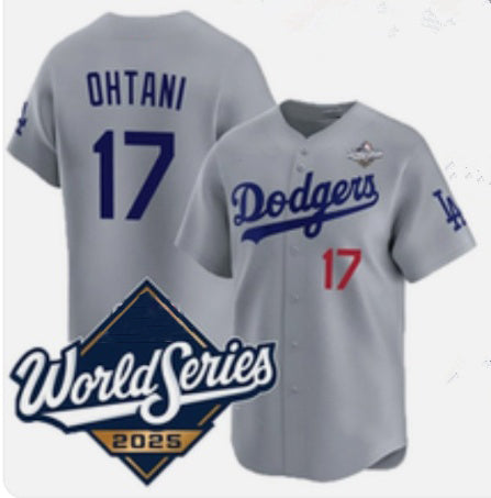 Los Angeles Dodgers #17 Shohei Ohtani Gray MIKSHPS 2025 World Series Limited Stitched Jersey