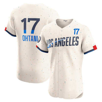 Los Angeles Dodgers #17 Shohei Ohtani Cream MIKSHPS City Connect Elite Jersey