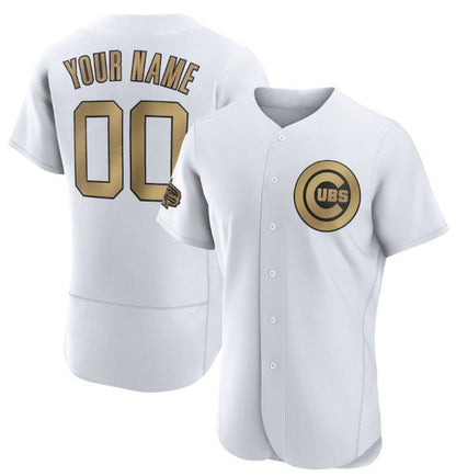 Custom Chicago Cubs Active Player White MIKSHPS 2022 All-Star Flex Base Stitched Jersey