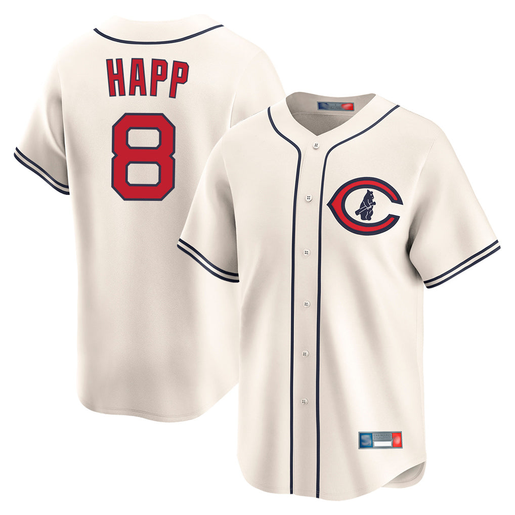 Chicago Cubs #8 Ian Happ Player Cream MIKSHPS Field of Dreams Limited Home Game Stitched Jerseys