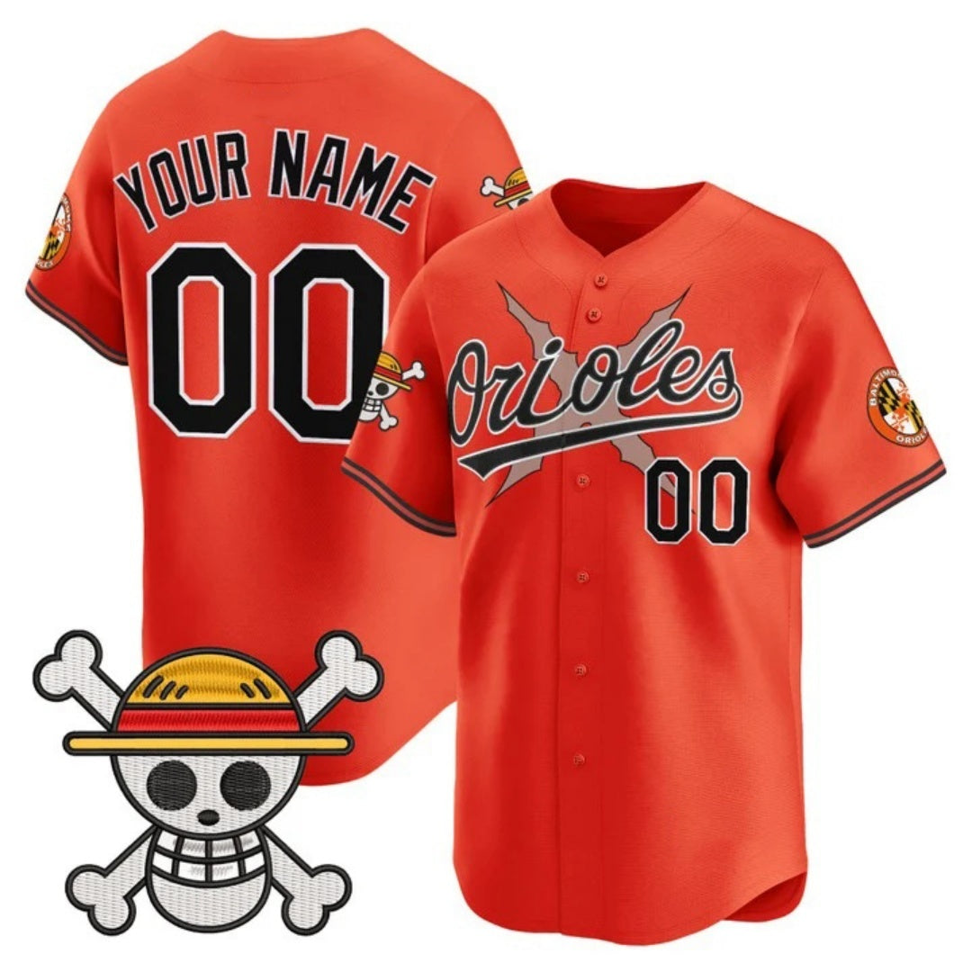 Custom Baltimore Orioles x One Piece Orange MIKSHPS Vapor Premier Limited Jersey - Stitched