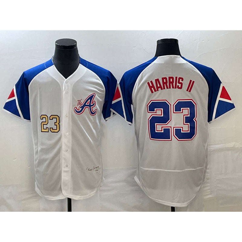 Atlanta Braves #23 Michael Harris II Number White MIKSHPS 2023 City Connect Flex Base Stitched Jersey