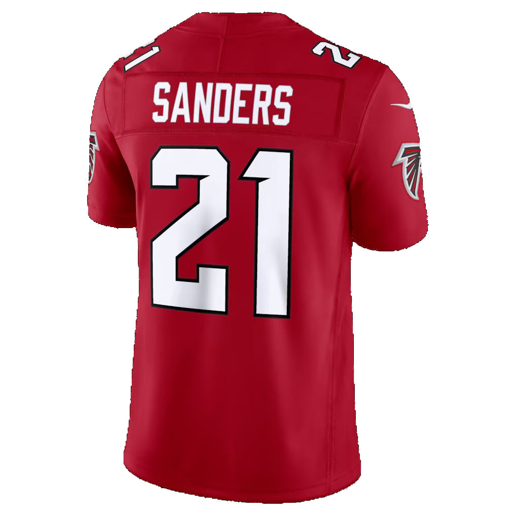 A.Falcons #21 Deion Sanders Red MIKSHPS Vapor F.U.S.E. Stitched Retired Limited Jersey