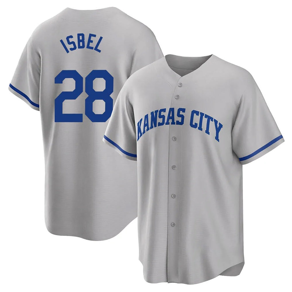 Kansas City Royals #28 Kyle Isbel Player Gray MIKSHPS Game Home Stitched Jerseys