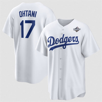 Los Angeles Dodgers #17 Shohei Ohtani White MIKSHPS 2025 World Series Home Cool Base Stitched Jersey
