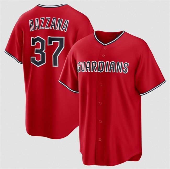 Cleveland Guardians #37 Travis Bazzana Red MIKSHPS Alternate Limited Stitched Jersey