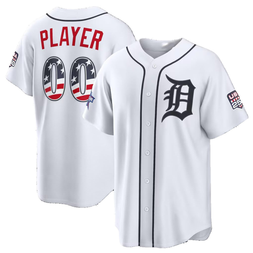 Custom Detroit Tigers 2026 All-Star Edition Stars & Stripes White MIKSHPS Stadium Pick-A-Player Jersey