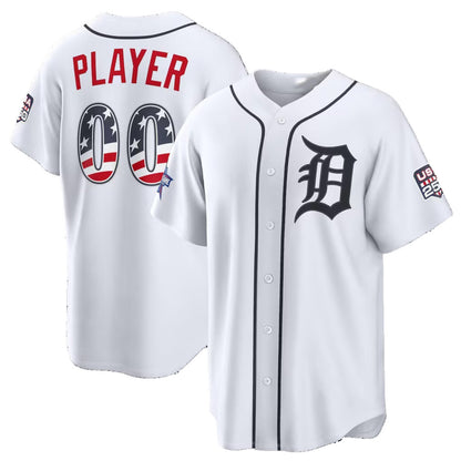 Custom Detroit Tigers 2026 All-Star Edition Stars & Stripes White MIKSHPS Stadium Pick-A-Player Jersey