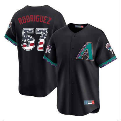 Arizona Diamondbacks #57 Eduardo Rodriguez Player Black MIKSHPS USA 250 Fourth of July Home Game Stitched Jerseys