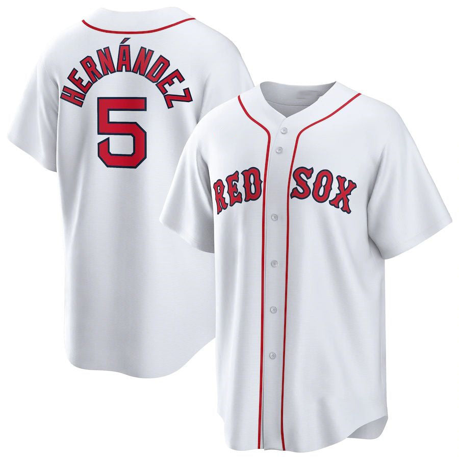 Boston Red Sox #5 Enrique Hernandez White MIKSHPS Home Replica Player Jerseys