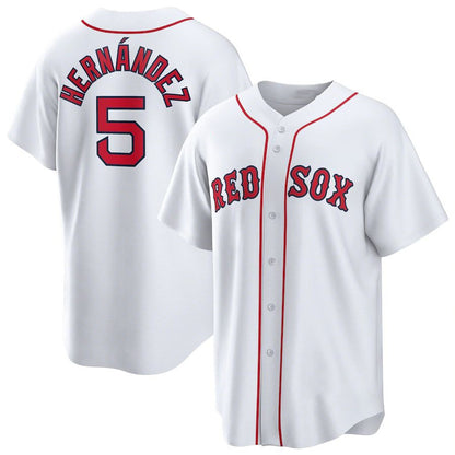 Boston Red Sox #5 Enrique Hernandez White MIKSHPS Home Replica Player Jerseys