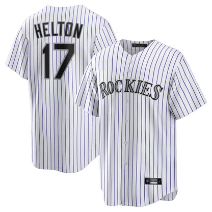 Colorado Rockies #17 Todd Helton Player White MIKSHPS Game Home Stitched Jerseys