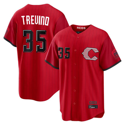 Cincinnati Reds #35 Jose Trevino Player Red MIKSHPS 2026 City Connect Home Game Stitched Jerseys