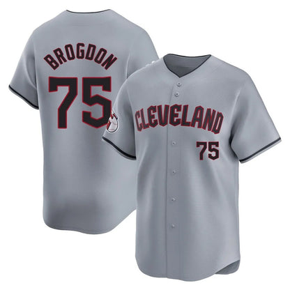 Cleveland Guardians #75 Connor Brogdon Player Gray MIKSHPS Road Limited Home Stitched Jerseys