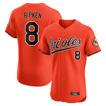 Baltimore Orioles #8 Cal Ripken Player Orange MIKSHPS Limited Elite Home Game Stitched Jerseys