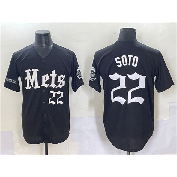 New York Mets #22 Juan Soto Black MIKSHPS 'Gotham Gothic Edition' Vapor Premier Limited Stitched Jersey
