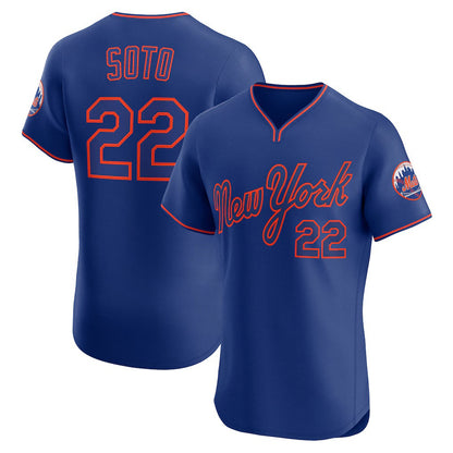 New York Mets #22 Juan Soto Royal MIKSHPS Alternate 2 Elite Jersey
