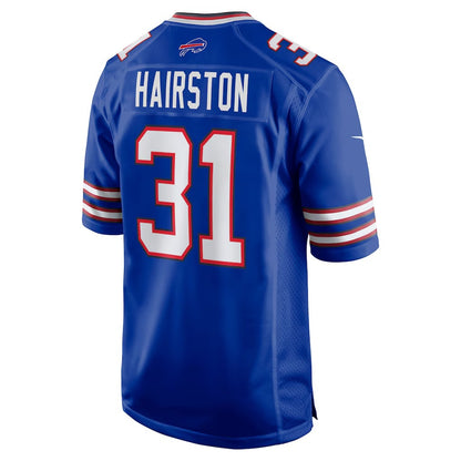 B.Bills #31 Maxwell Hairston Royal MIKSHPS 2025 active First Round Pick Game Jersey
